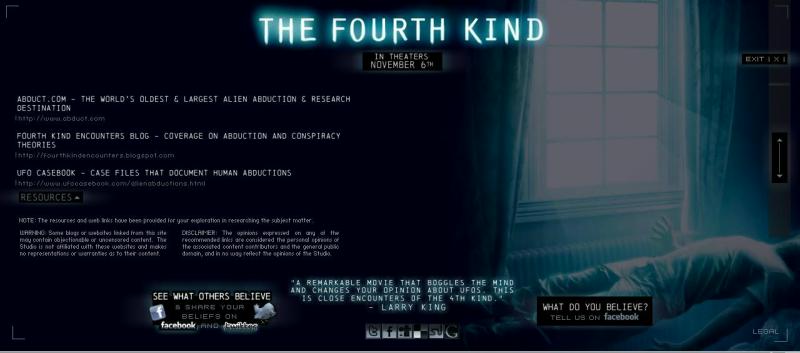 The Fourth Kind Movie with Abduct.com as a Resource