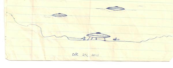 Drawing of UFO Landing